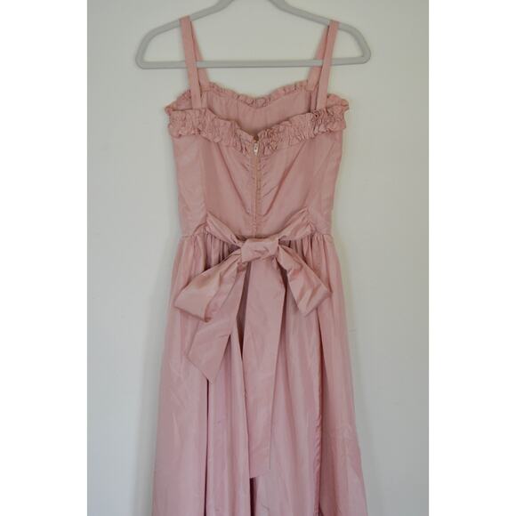 Vintage 80s Taffeta Ruffle Hem Gown Size X Small - Picture 7 of 9